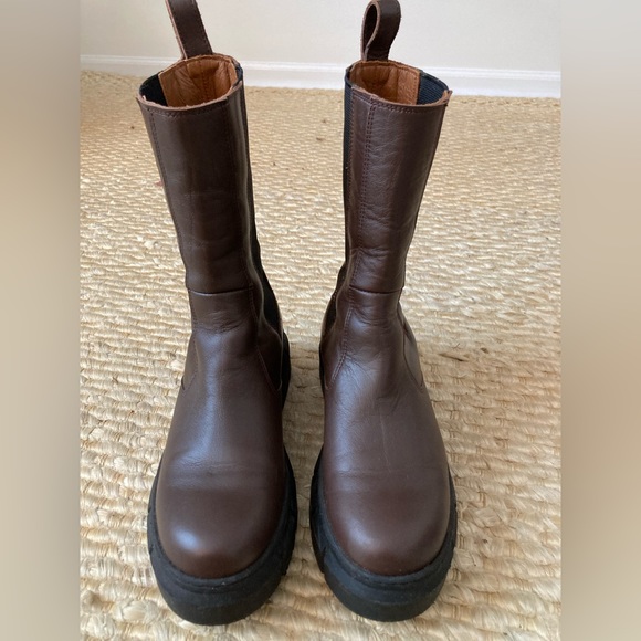 ALOHAS Armor Leather Combat Boot in Coffee Brown - Picture 7 of 14